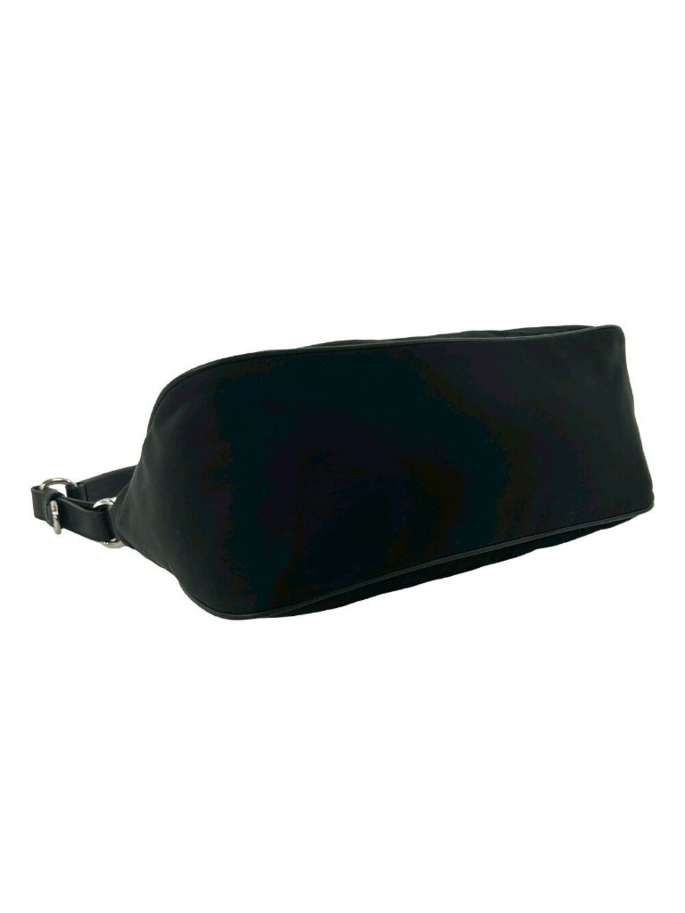 ★SOLD★ Prada Triangle Logo Nylon Leather Shoulder Bag Semi Black - Picture 7 of 10